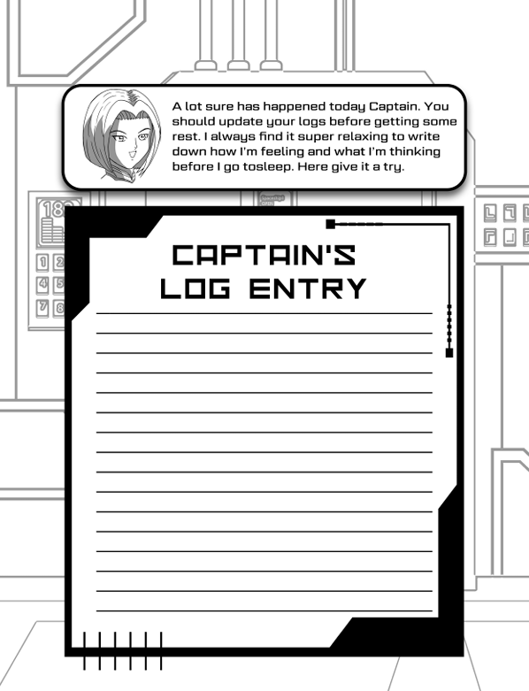 Captain's log writing page