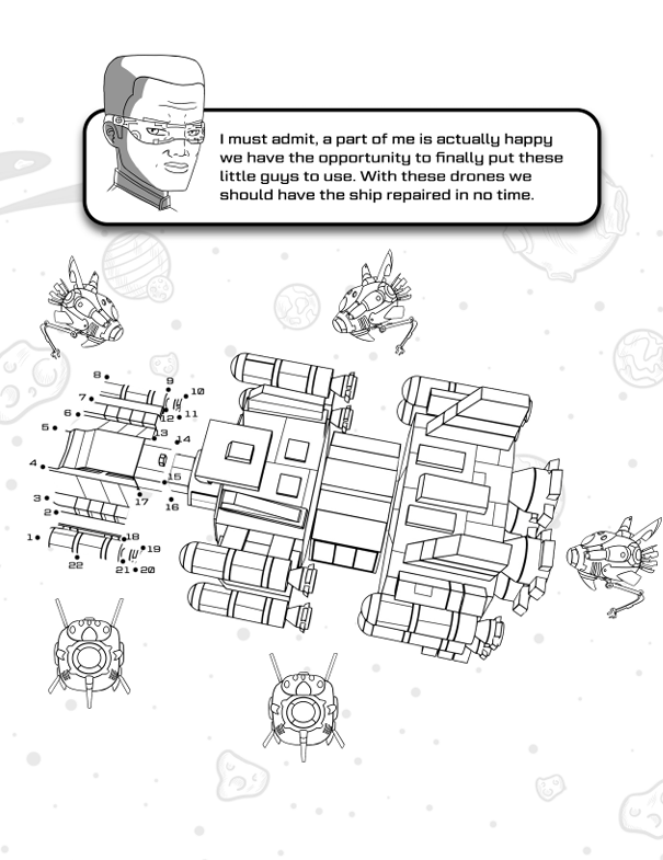 Dot-to-dot — build the repair drones